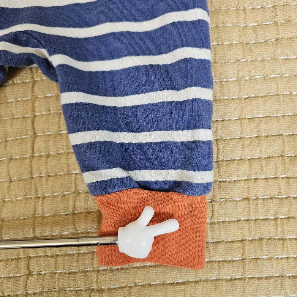 Purl Lamb Striped 100%‎ Cotton Onesie Unisex Dinosuar 0/6 M Playful Dinosaur